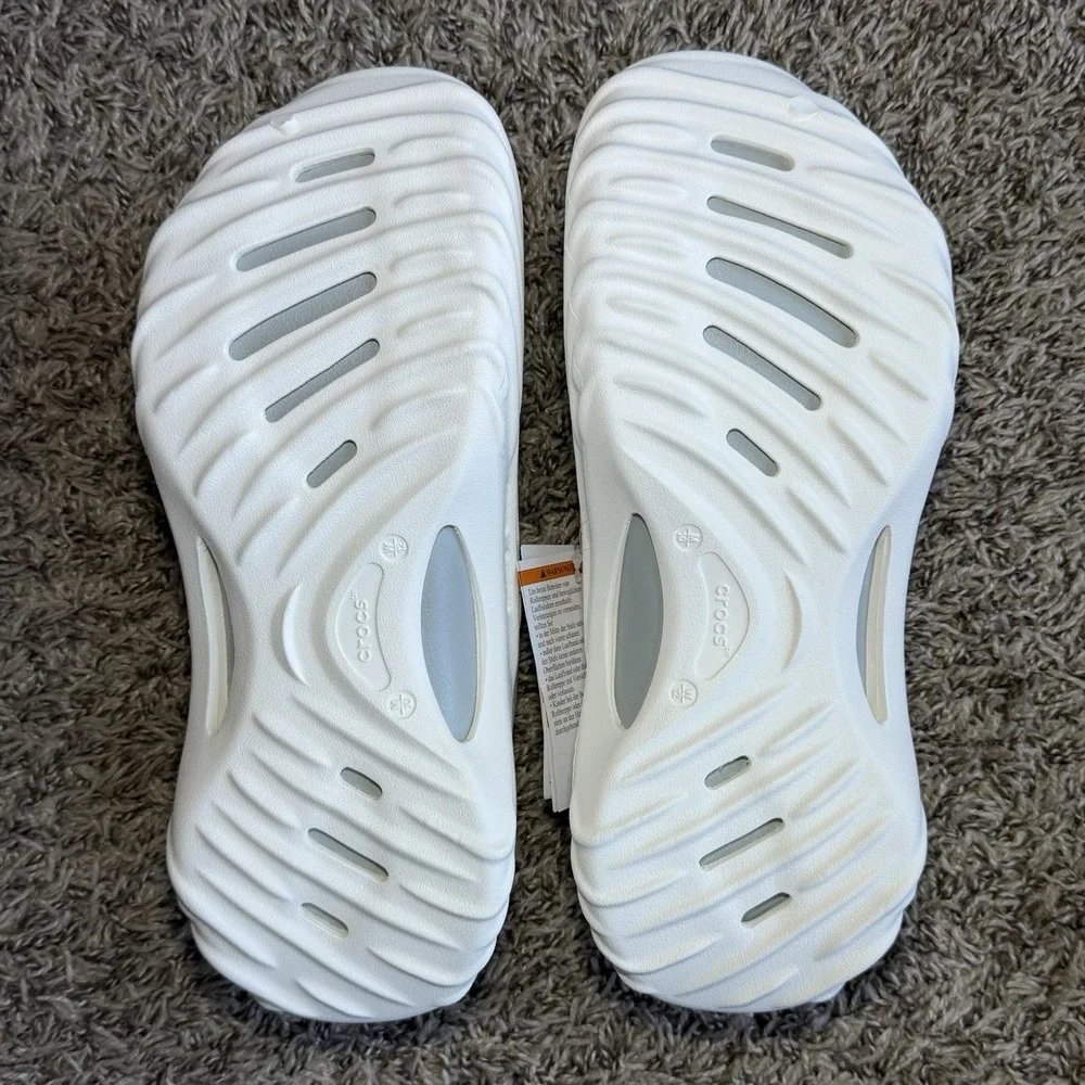 Crocs Echo Wave Mens Sz 10 Chalk White Slip On Clog Sandals Shoes Beach Fishing